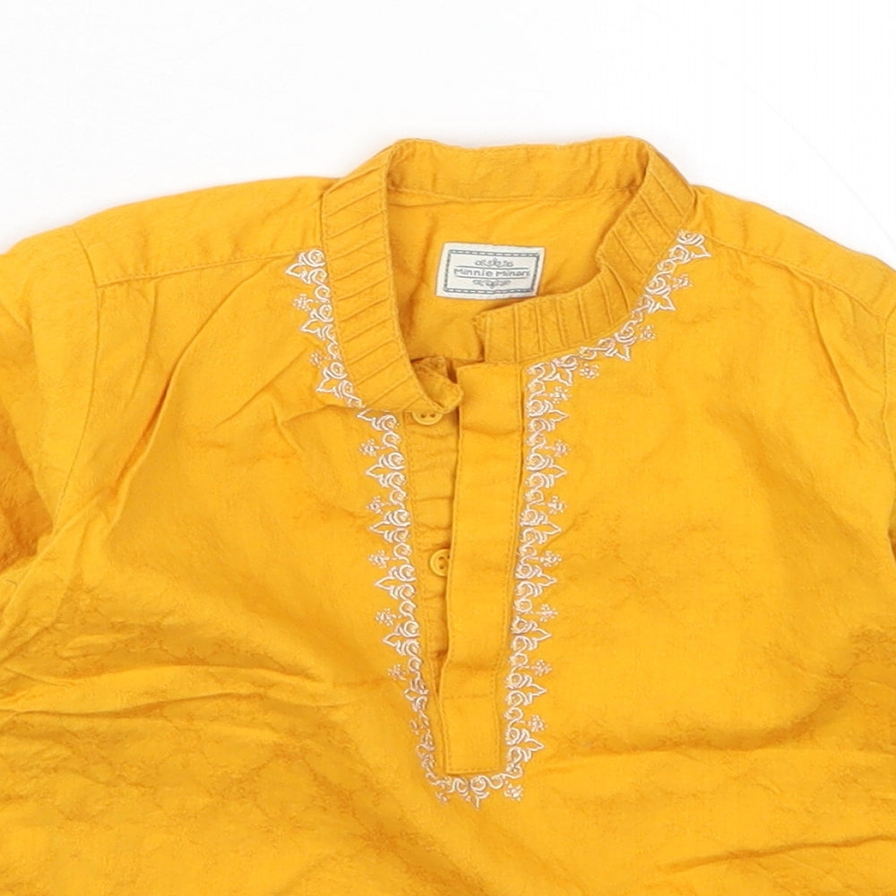 Minnie Minors Boys Orange   Basic Dress Shirt Size 9-12 Months