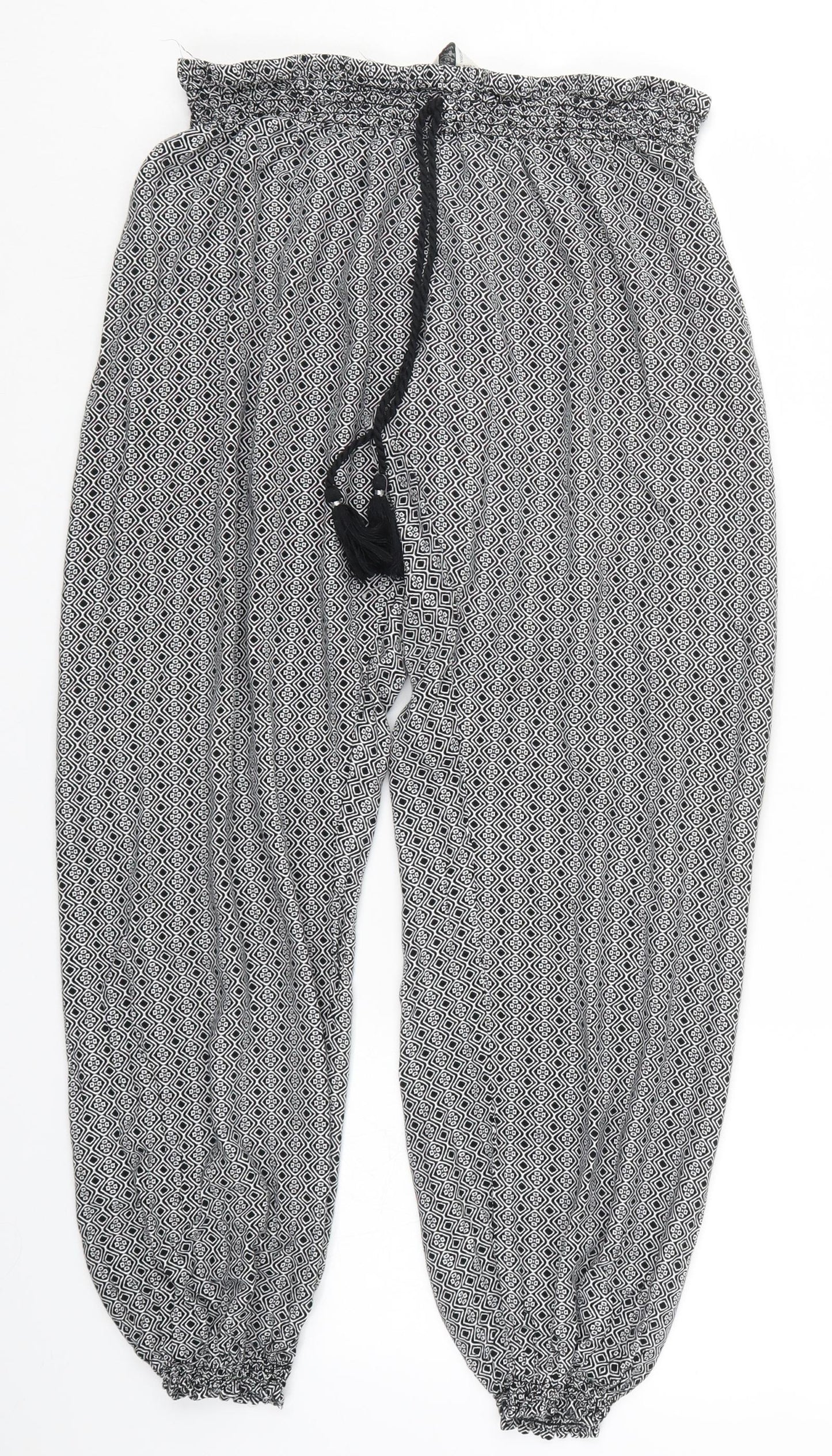 Primark Womens Grey Geometric  Trousers  Size 14 L27 in - Loungewear
