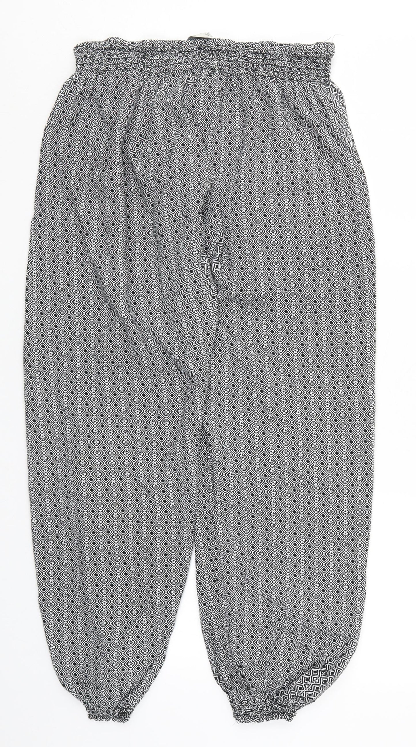 Primark Womens Grey Geometric  Trousers  Size 14 L27 in - Loungewear
