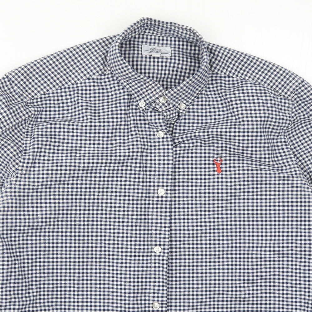 NEXT Mens Blue Check   Button-Up Size M