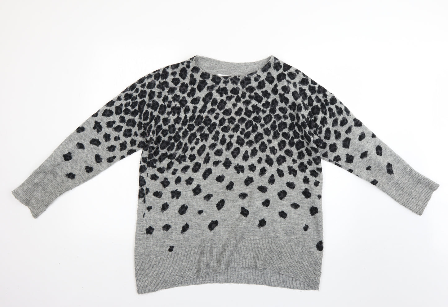 Wallis Womens Grey Geometric  Pullover Jumper Size M