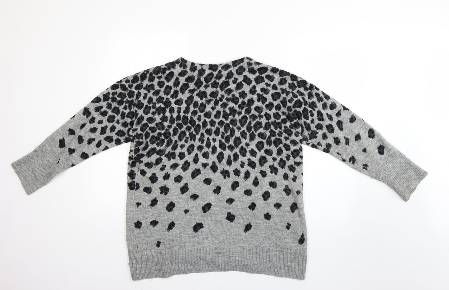 Wallis Womens Grey Geometric  Pullover Jumper Size M