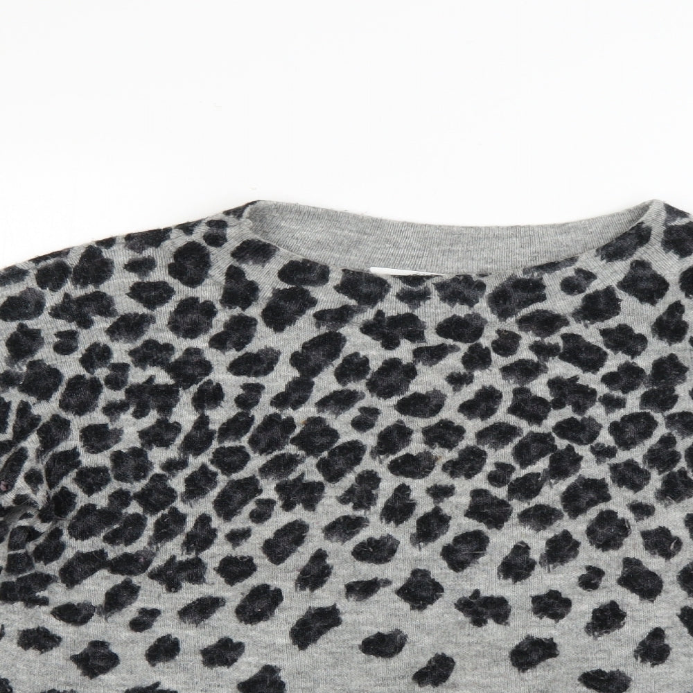 Wallis Womens Grey Geometric  Pullover Jumper Size M