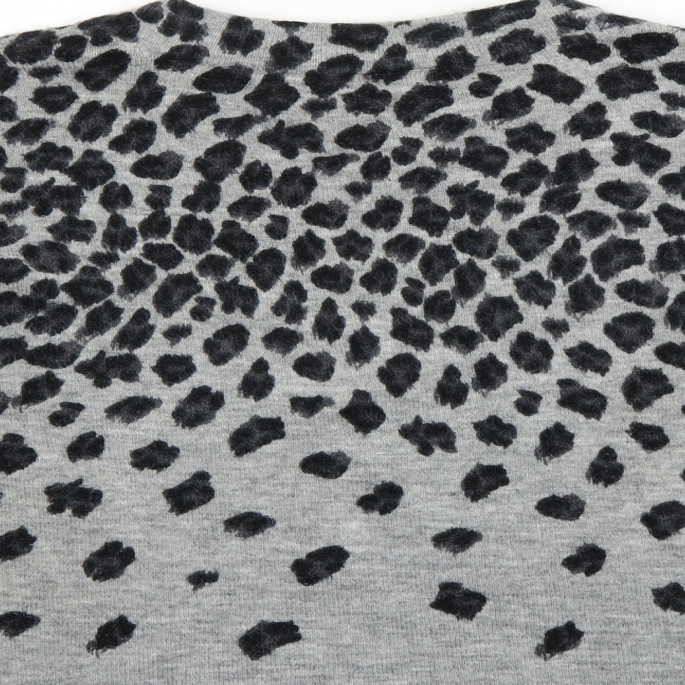 Wallis Womens Grey Geometric  Pullover Jumper Size M