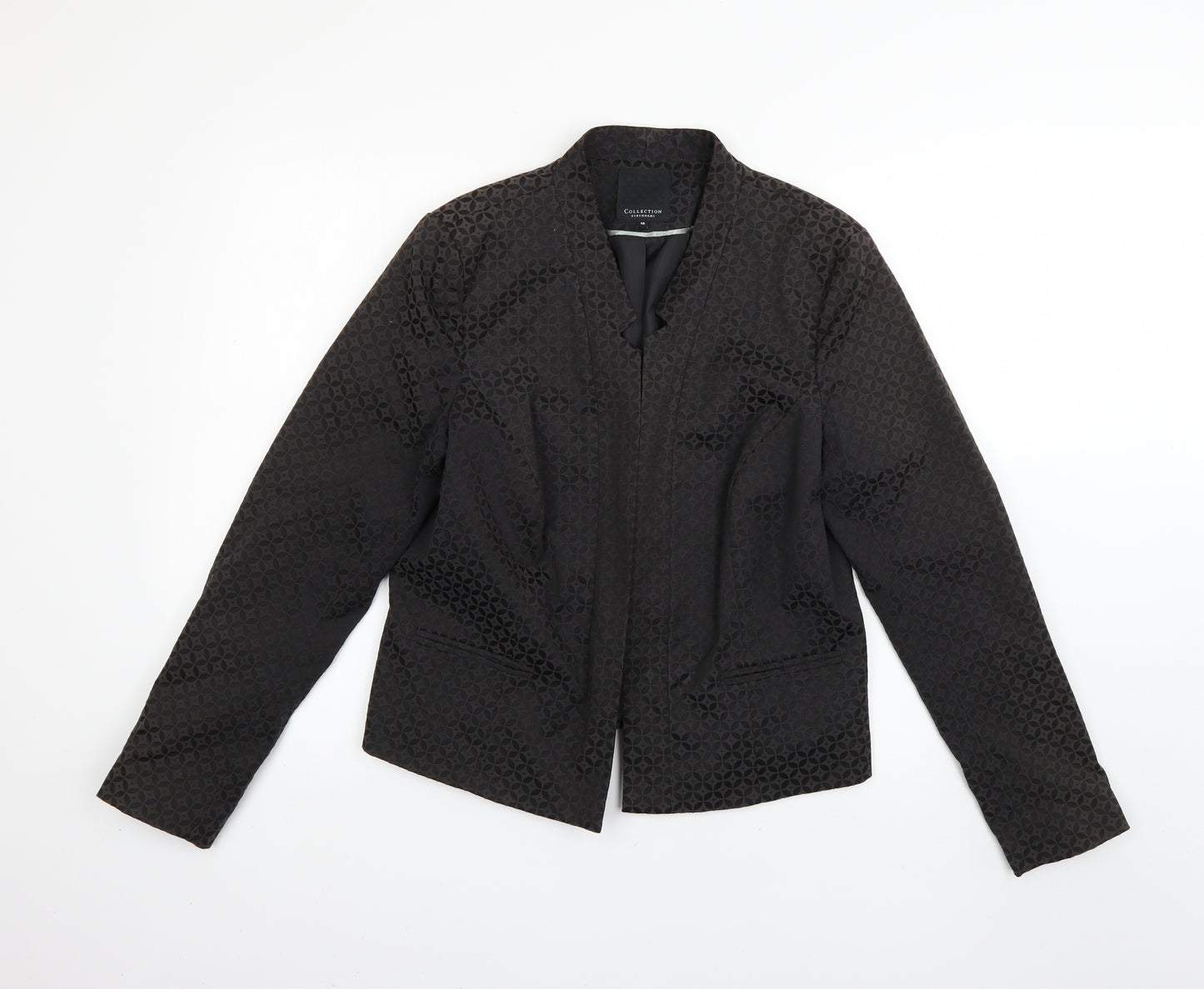 Debenhams Womens Grey Geometric  Jacket Blazer Size 16