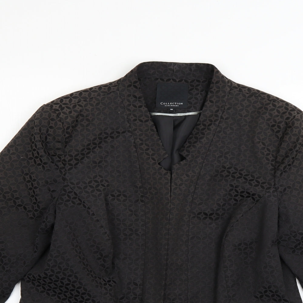 Debenhams Womens Grey Geometric  Jacket Blazer Size 16