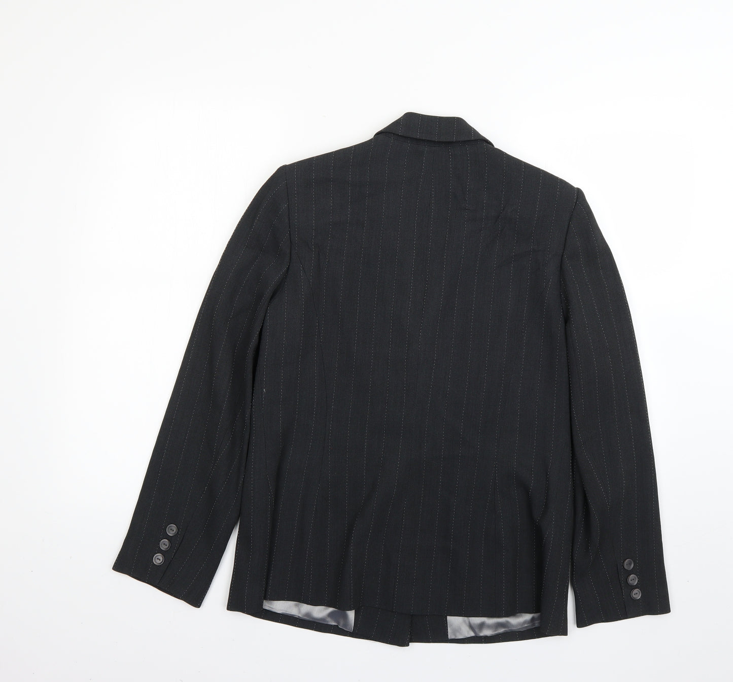 collection Womens Grey Striped  Jacket Blazer Size 14