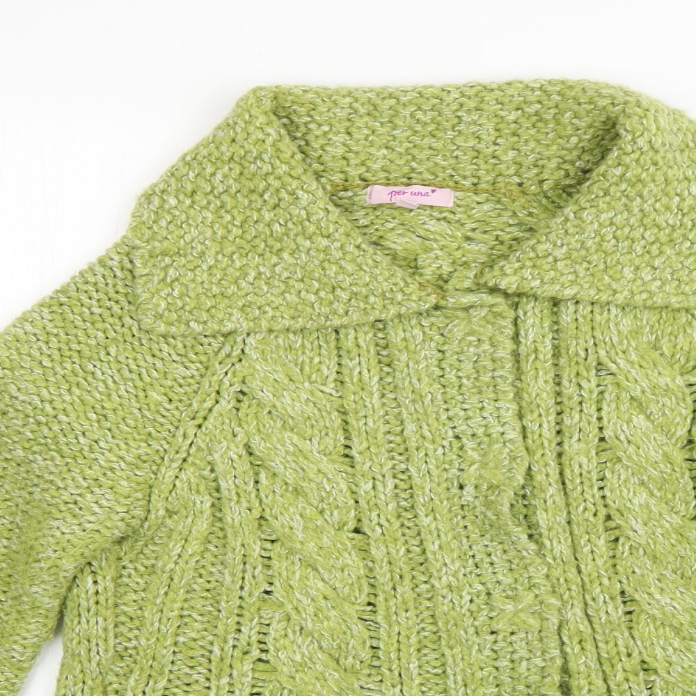 Per Una Womens Green   Cardigan Jumper Size M