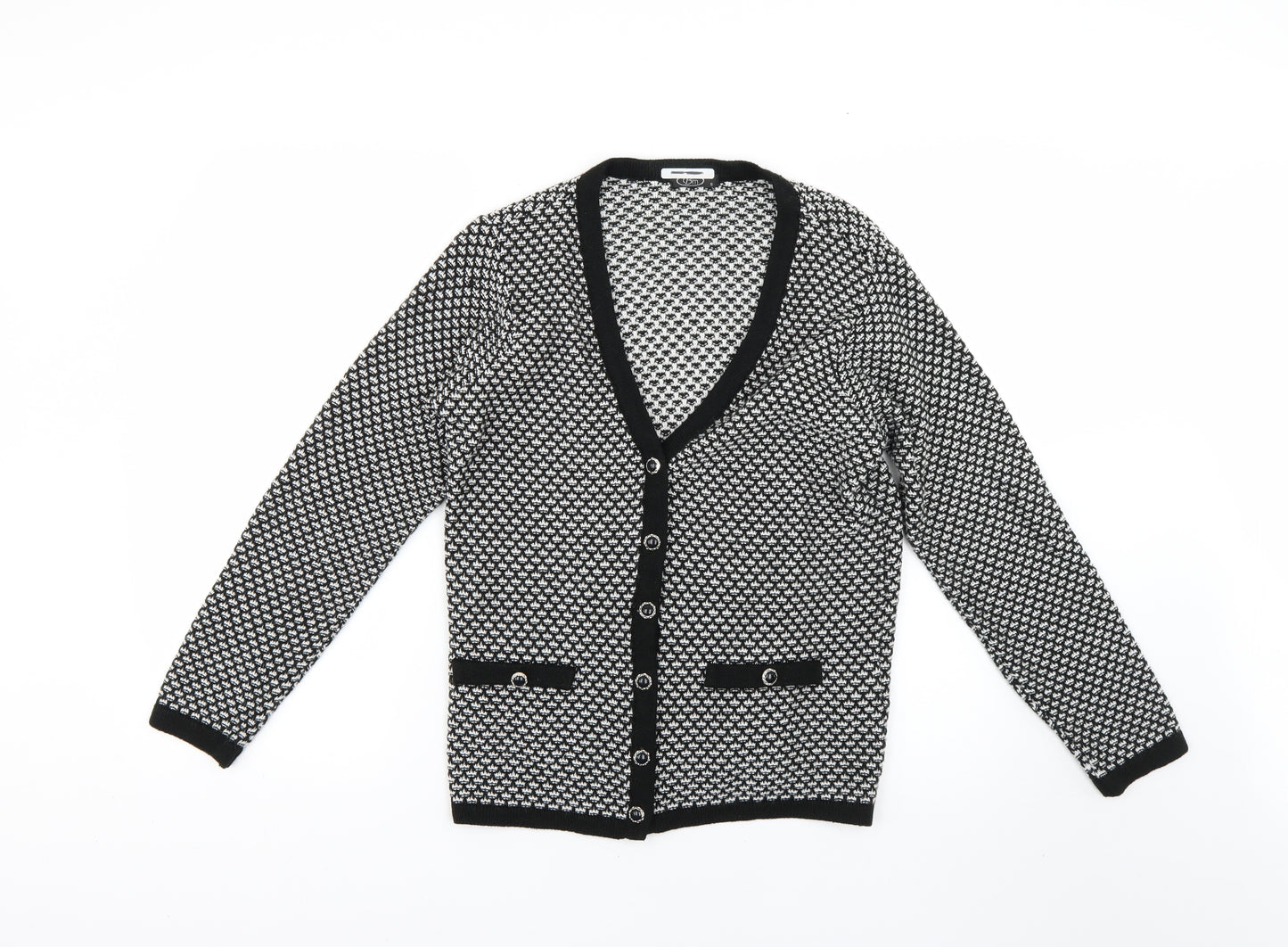 BM Womens Multicoloured Geometric  Cardigan Jumper Size S