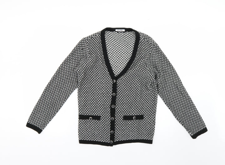 BM Womens Multicoloured Geometric  Cardigan Jumper Size S