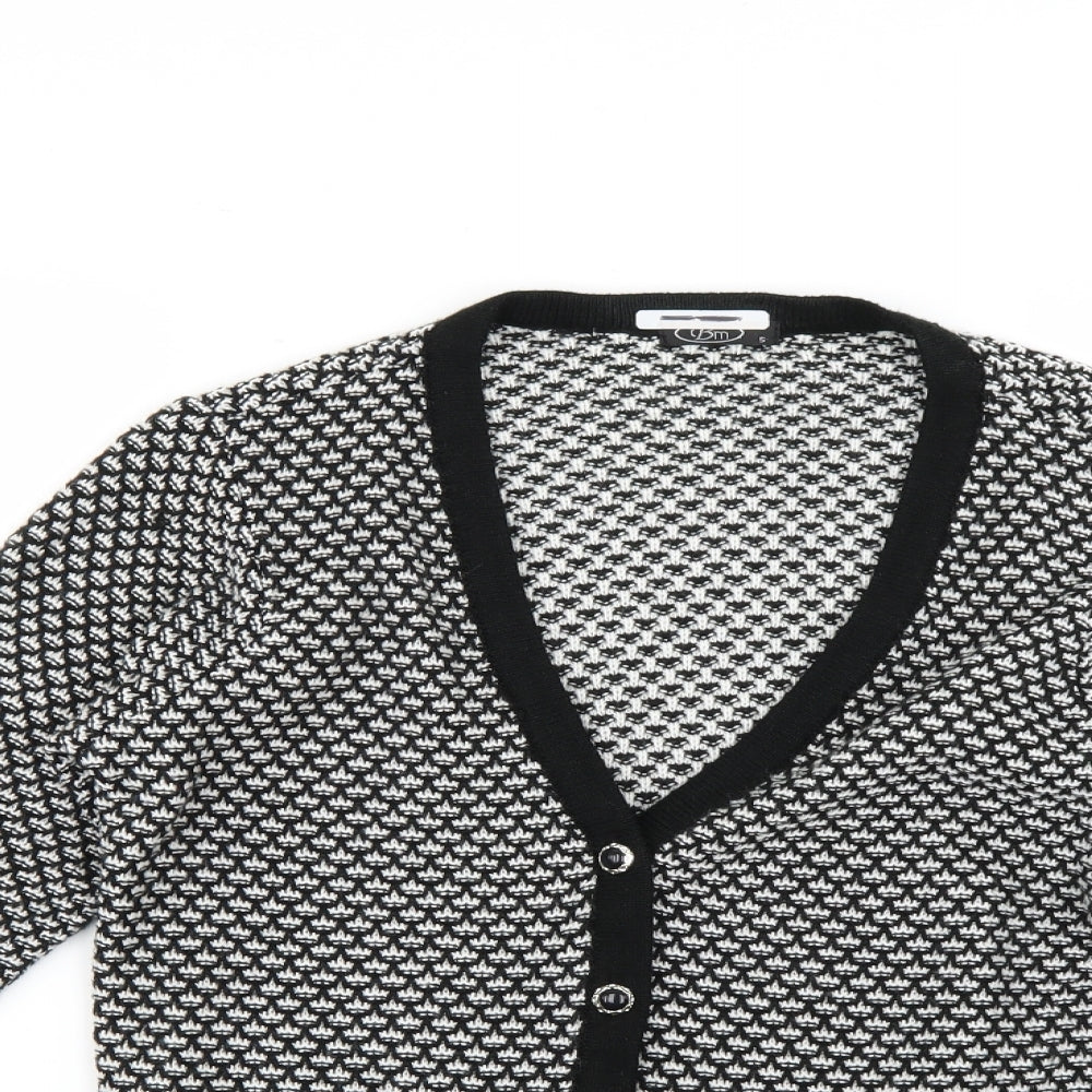 BM Womens Multicoloured Geometric  Cardigan Jumper Size S