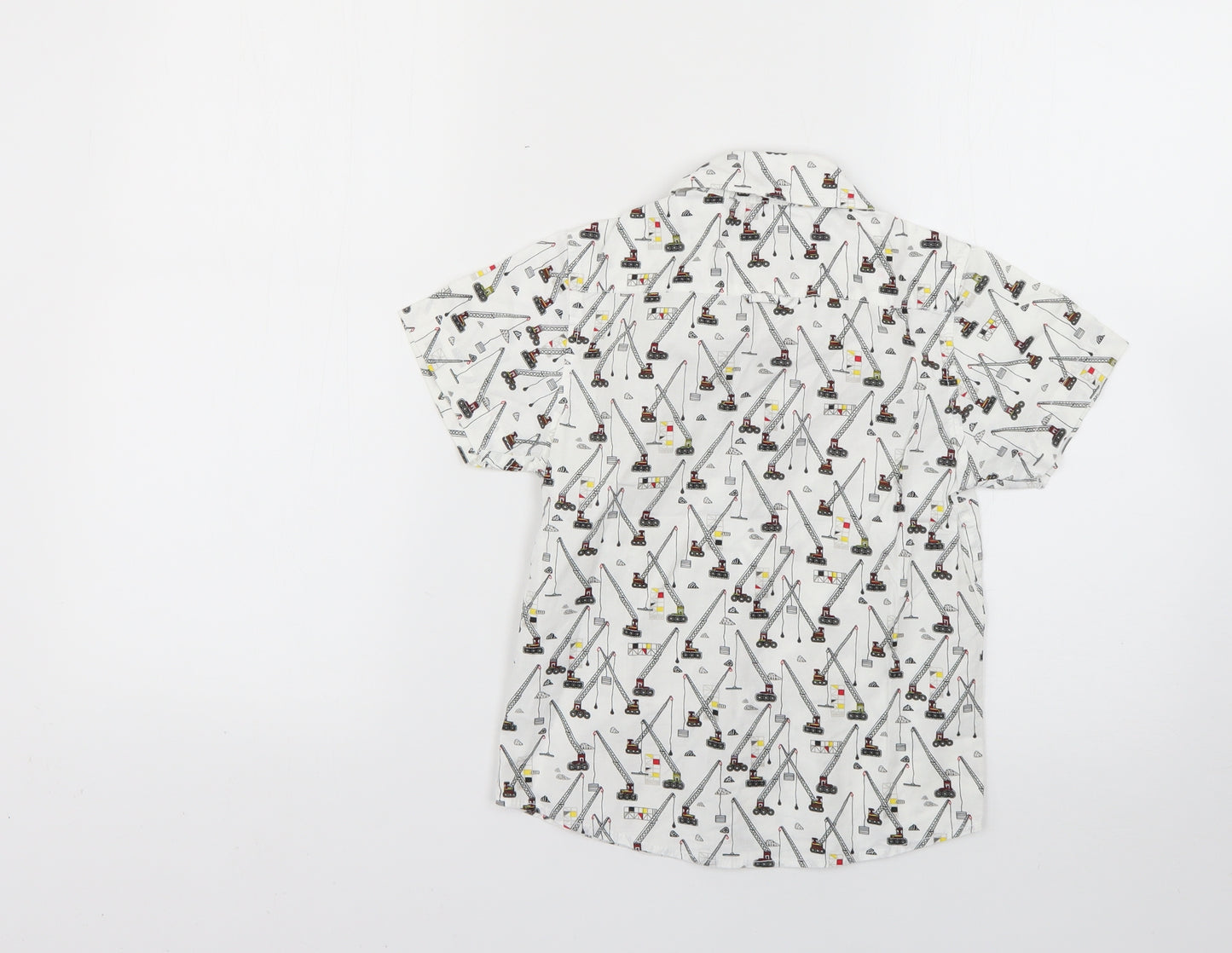 TU Boys White Geometric  Basic Button-Up Size 4-5 Years