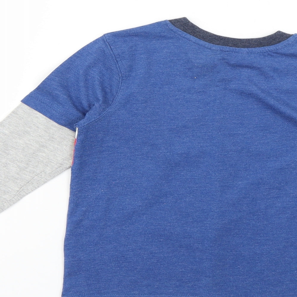 George Boys Blue Geometric  Basic T-Shirt Size 4-5 Years