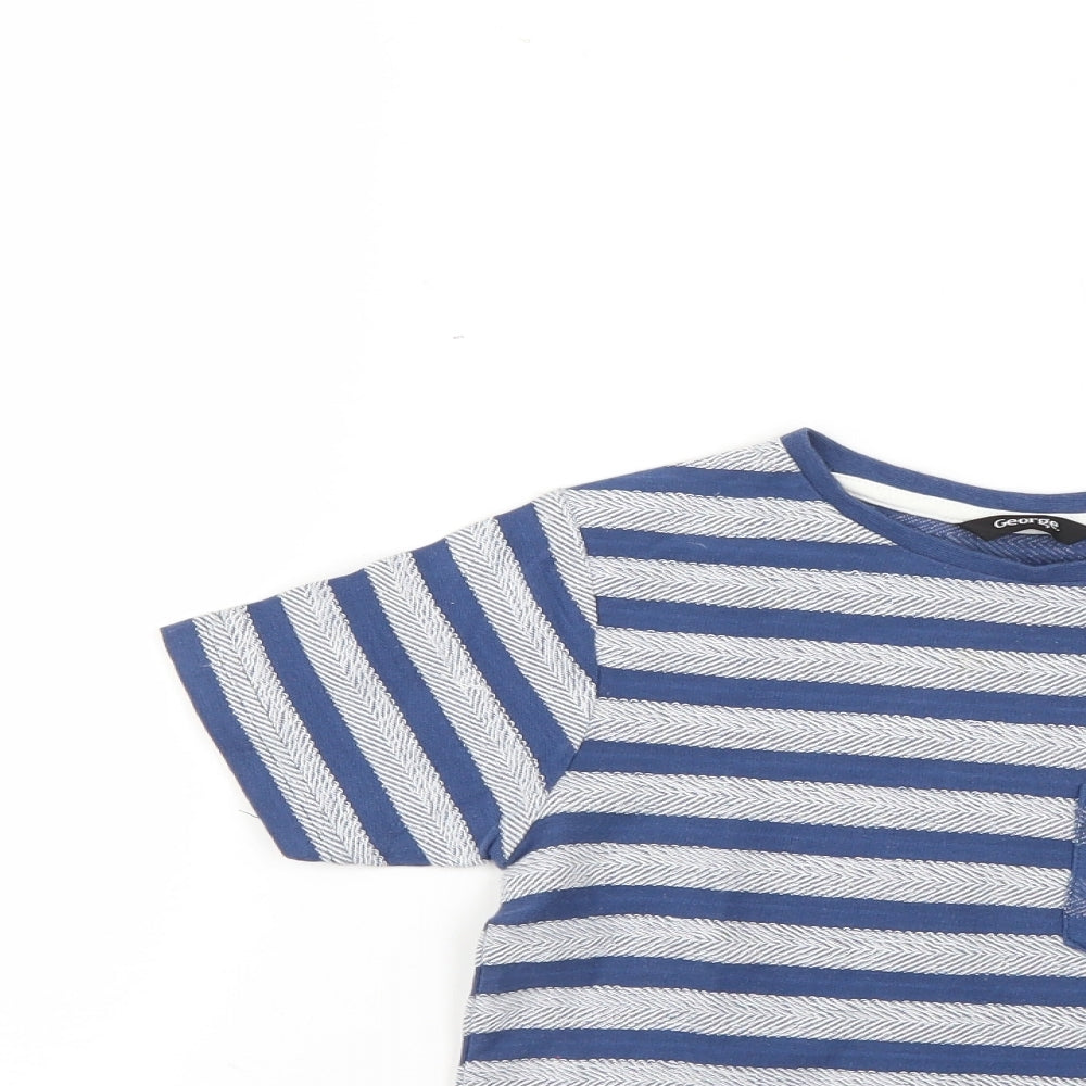 George Boys Multicoloured Striped  Basic T-Shirt Size 5-6 Years