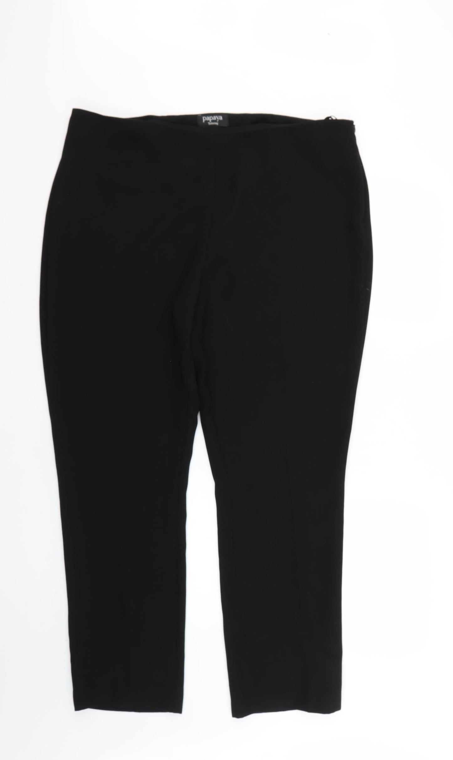 Papaya Womens Black   Trousers  Size 18 L28 in
