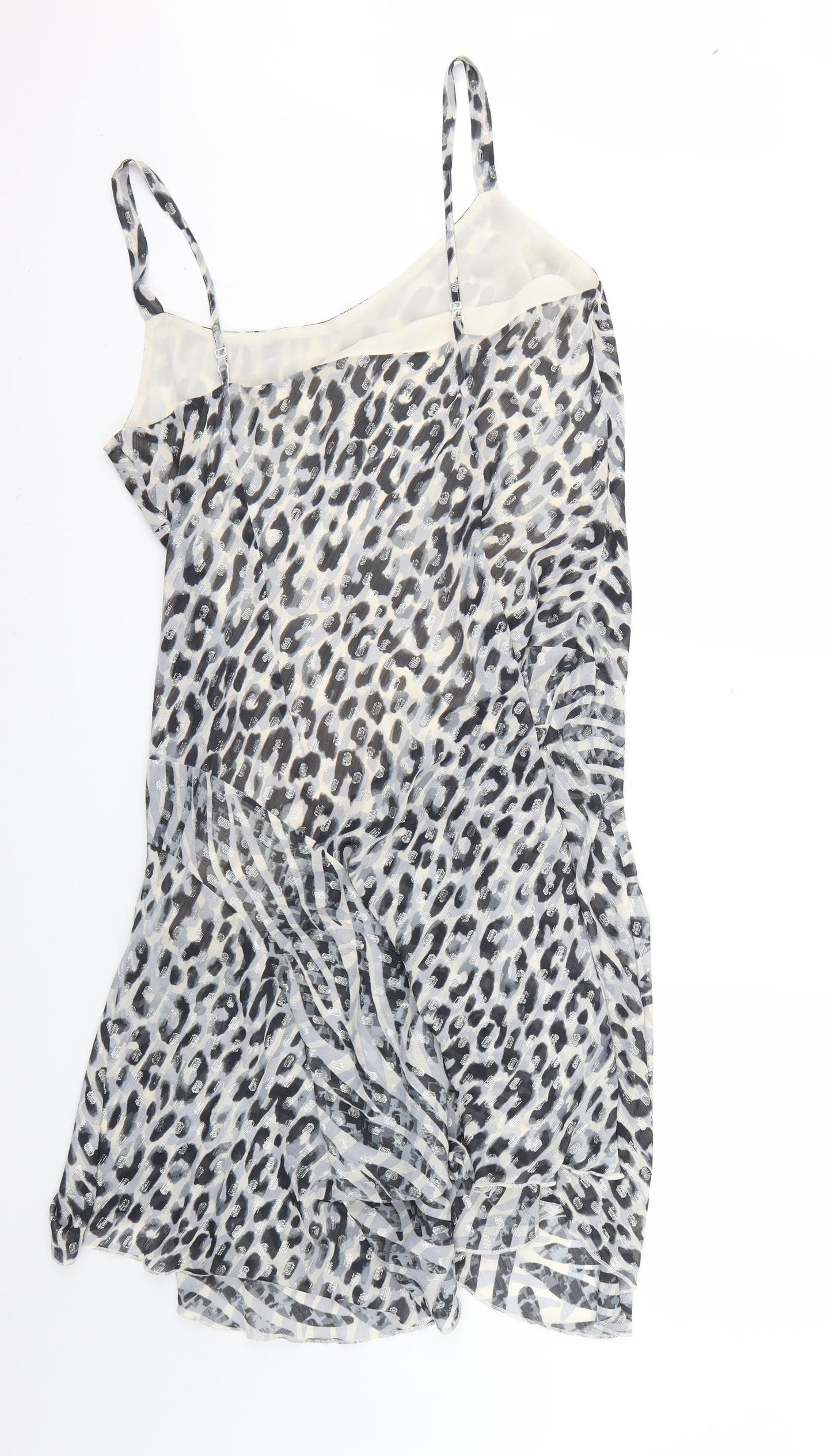 Per Una Womens Grey Animal Print  Fit & Flare  Size 18