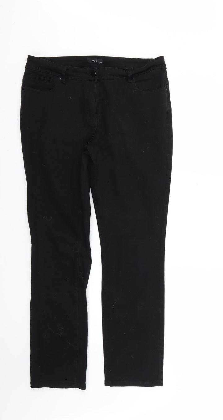M&Co Womens Black Skinny Jeans Size 14 L28 in