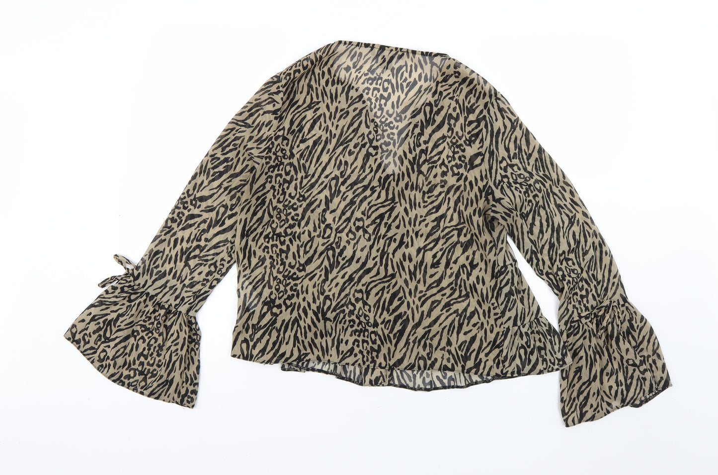 Primark Womens Brown Animal Print  Basic Blouse Size 14