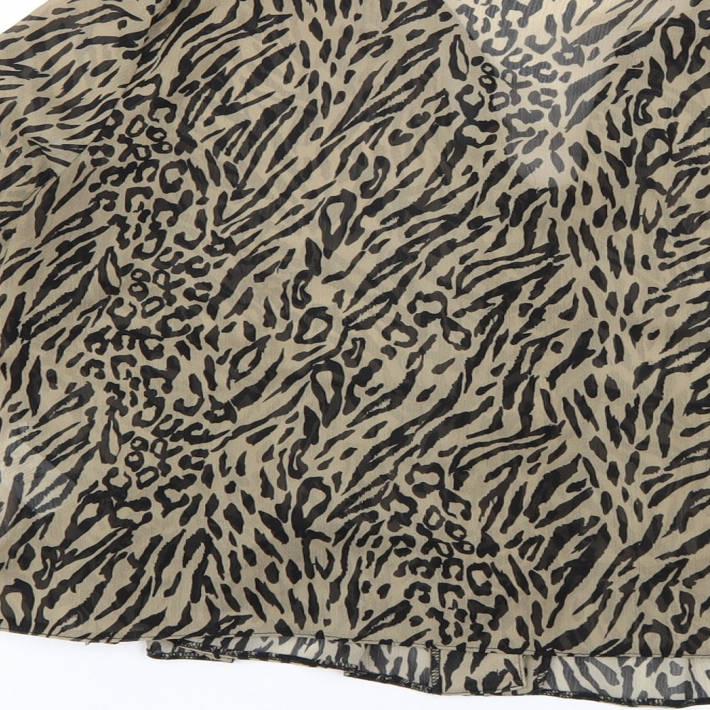 Primark Womens Brown Animal Print  Basic Blouse Size 14