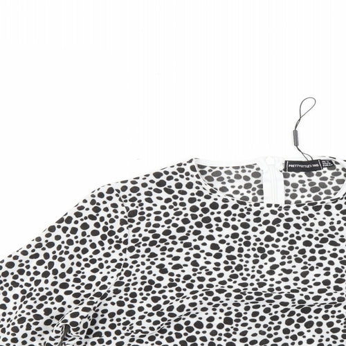 PRETTYLITTLETHING Womens Multicoloured Animal Print  Basic Blouse Size 12