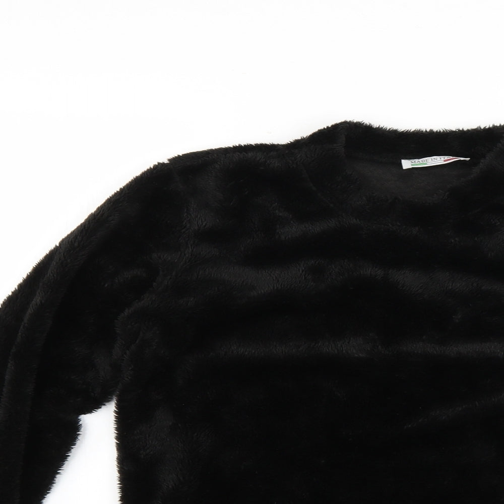 Preworn Womens Black Solid  Top Pyjama Top Size 8