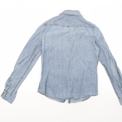 H&M Womens Blue   Basic Button-Up Size 6