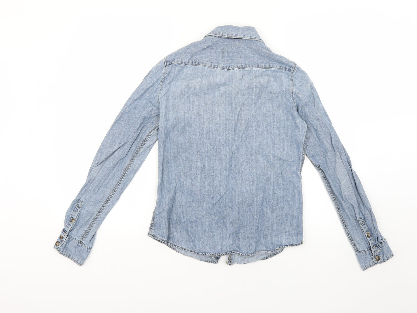 H&M Womens Blue   Basic Button-Up Size 6