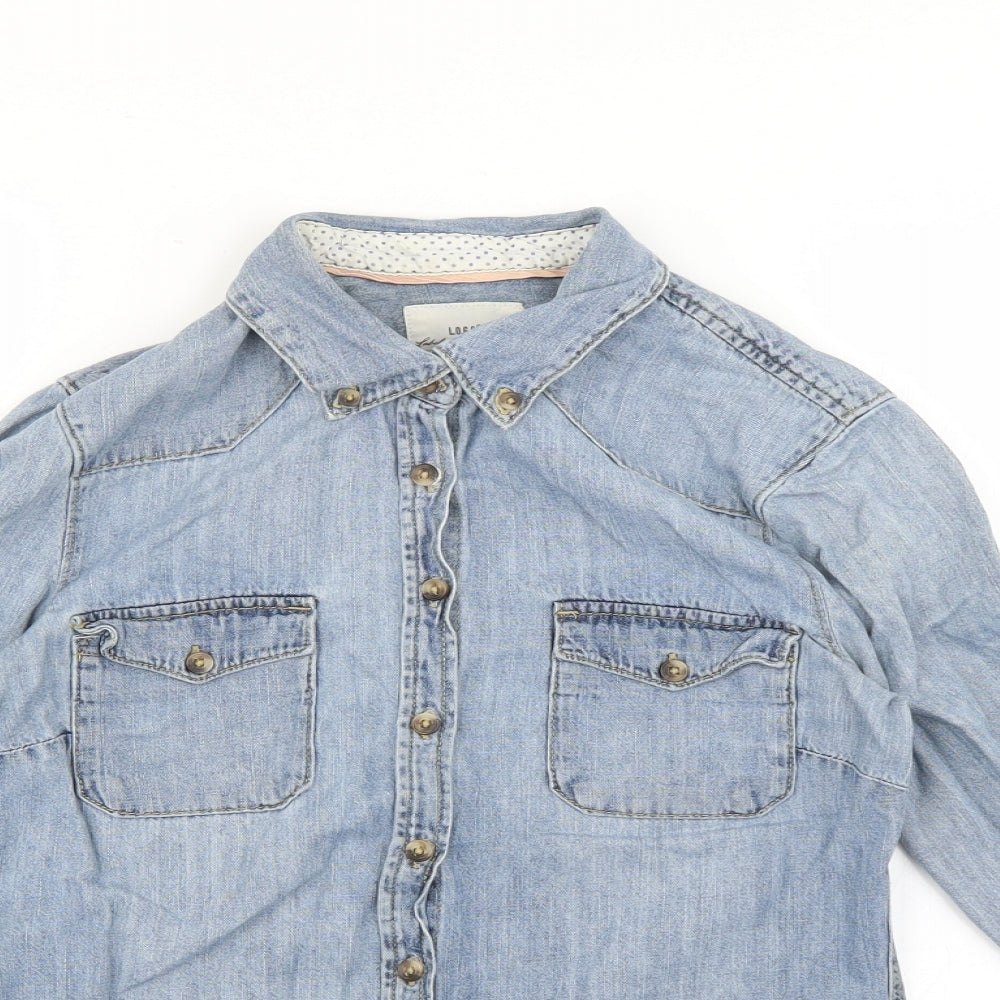 H&M Womens Blue   Basic Button-Up Size 6