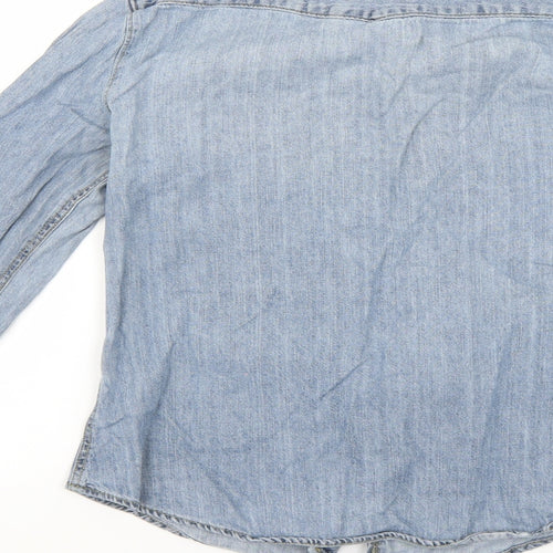 H&M Womens Blue   Basic Button-Up Size 6
