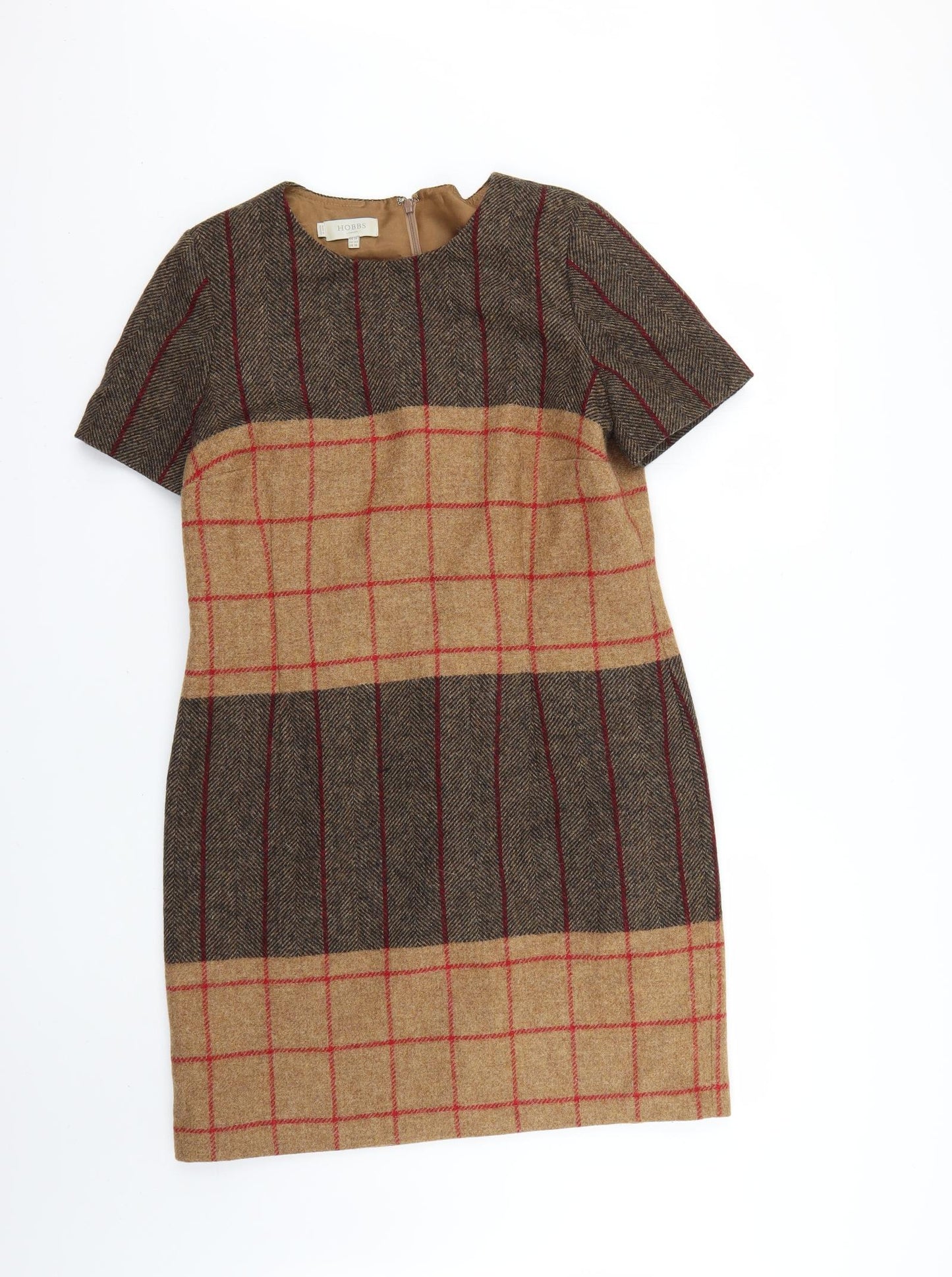 Hobbs Womens Multicoloured Check  Bodycon  Size 14