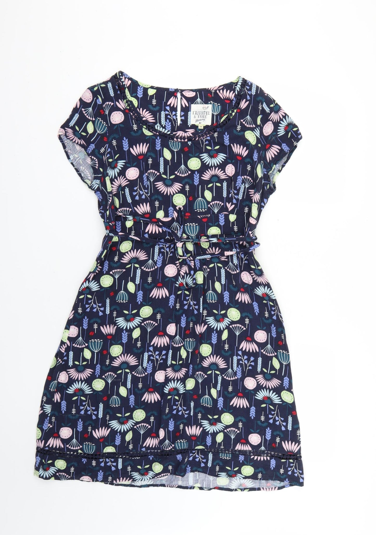 faithful&true Womens Multicoloured Floral  Fit & Flare  Size 14