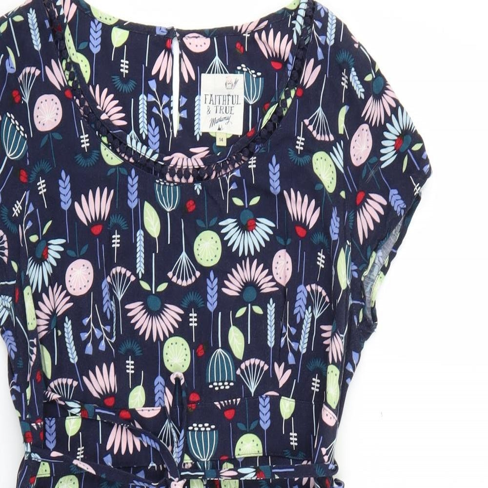 faithful&true Womens Multicoloured Floral  Fit & Flare  Size 14