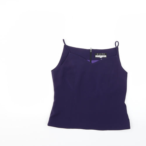 elite Womens Purple   Basic Blouse Size 10