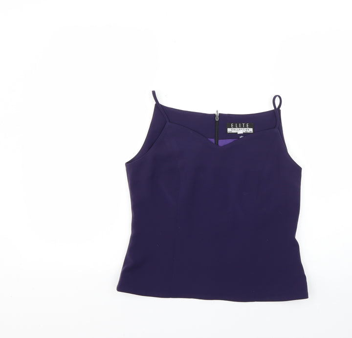 elite Womens Purple   Basic Blouse Size 10