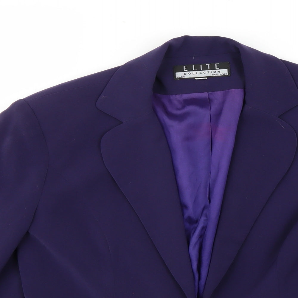 elite Womens Purple   Jacket Blazer Size 10
