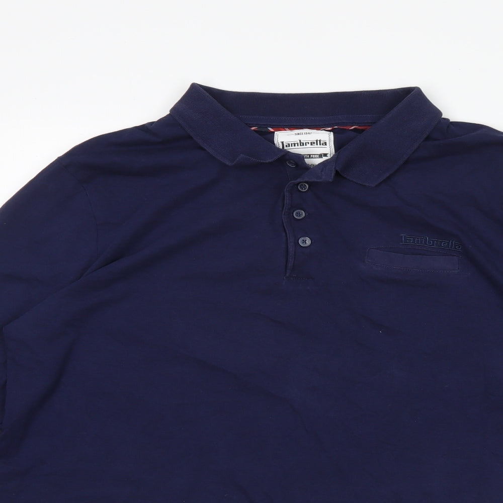Lambrella Mens Blue    Polo Size XL