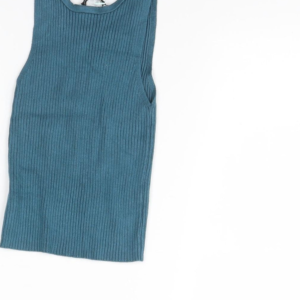 Pull&Bear Womens Blue   Basic Tank Size S