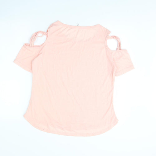 Fashion Womens Pink   Basic T-Shirt Size XL