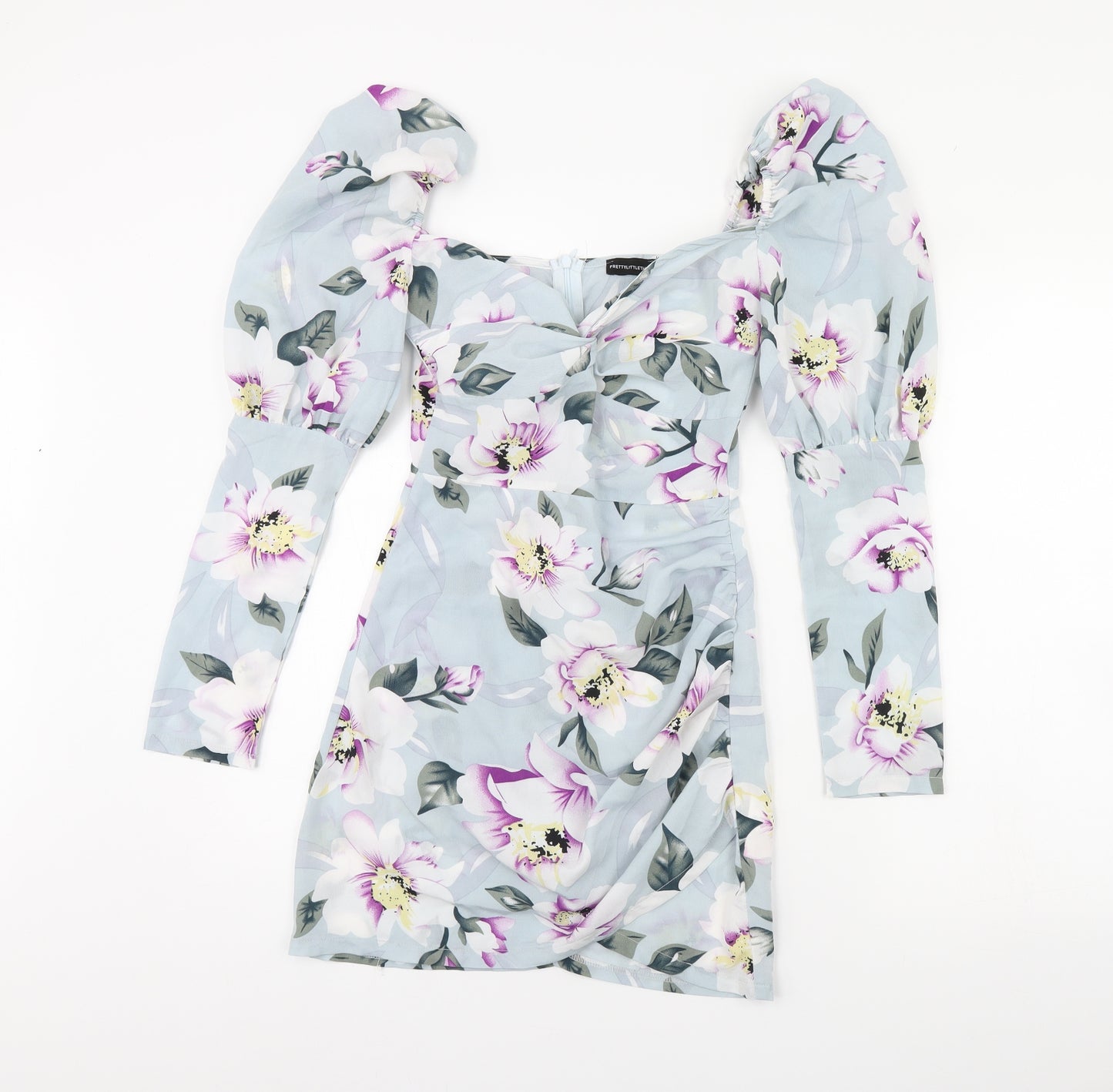 pretty little thing Womens Blue Floral  Mini  Size 4