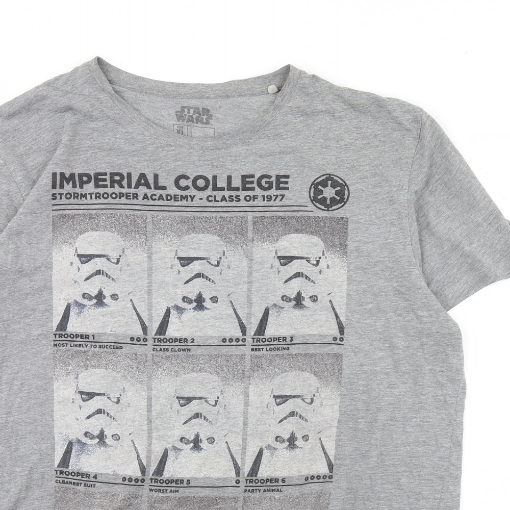 Tu  Mens Grey    T-Shirt Size XL  - Star wars