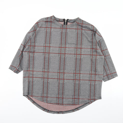 Primark Womens Grey Check  Pullover Jumper Size L