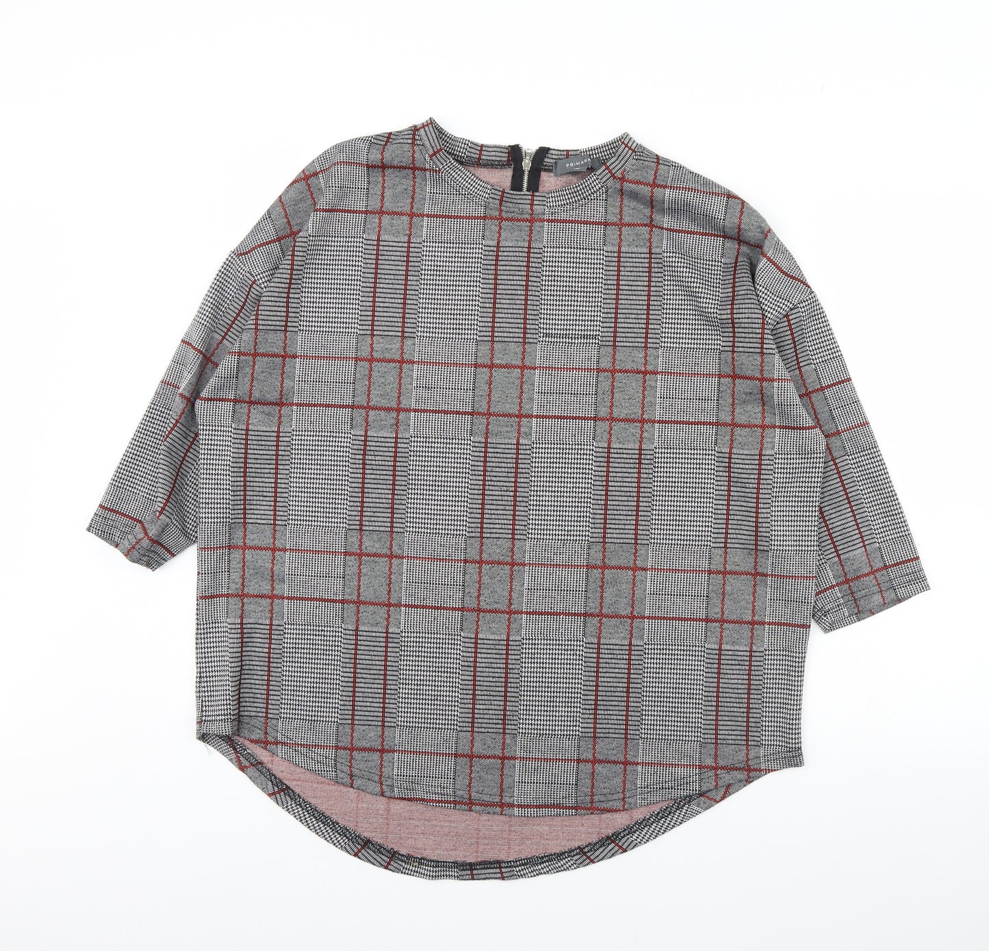 Primark Womens Grey Check  Pullover Jumper Size L