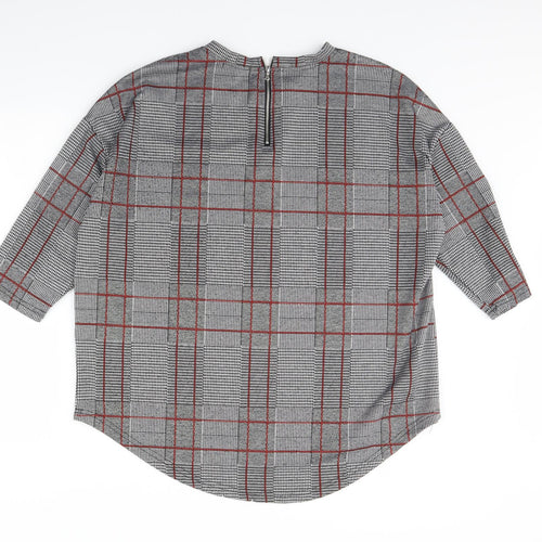 Primark Womens Grey Check  Pullover Jumper Size L
