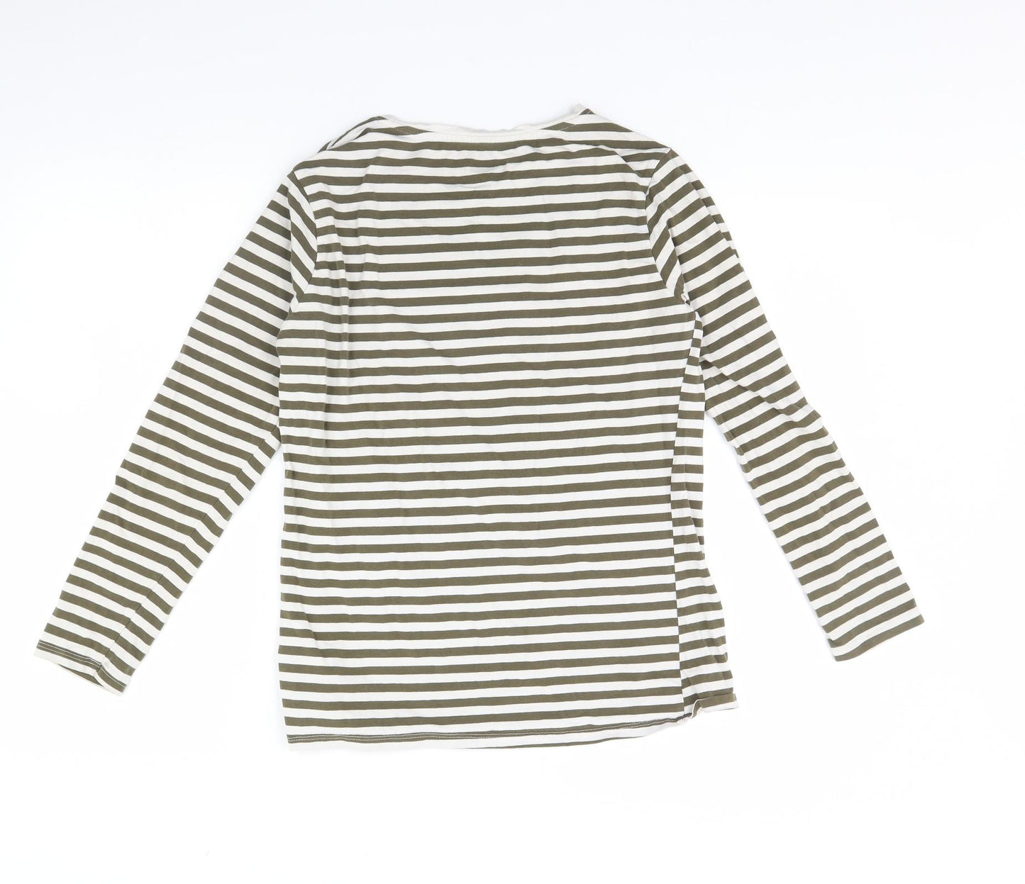 Primark Womens Green Striped  Basic T-Shirt Size L