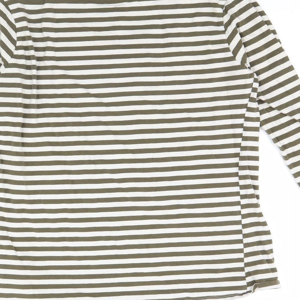 Primark Womens Green Striped  Basic T-Shirt Size L