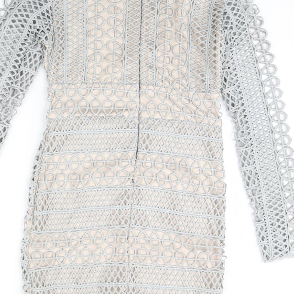 Missguided Womens Grey   Pencil Dress  Size 10