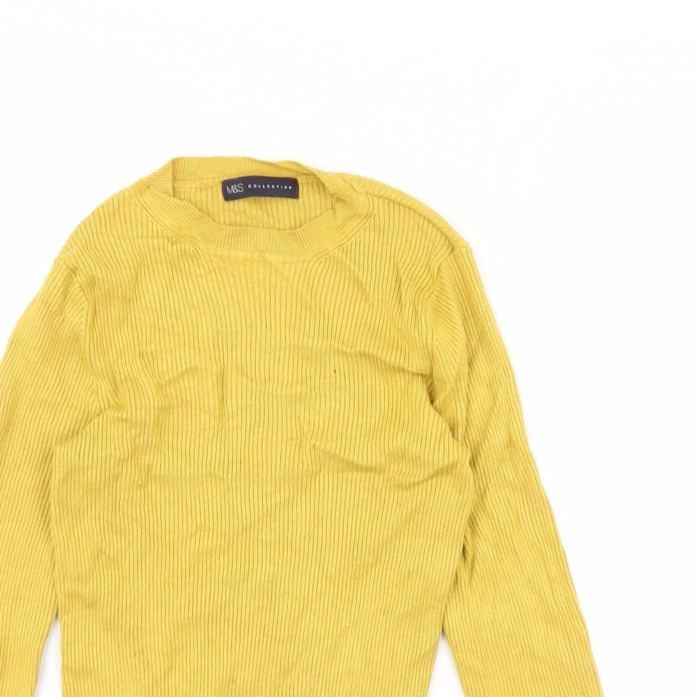 M&S Womens Yellow   Pullover Jumper Size 10