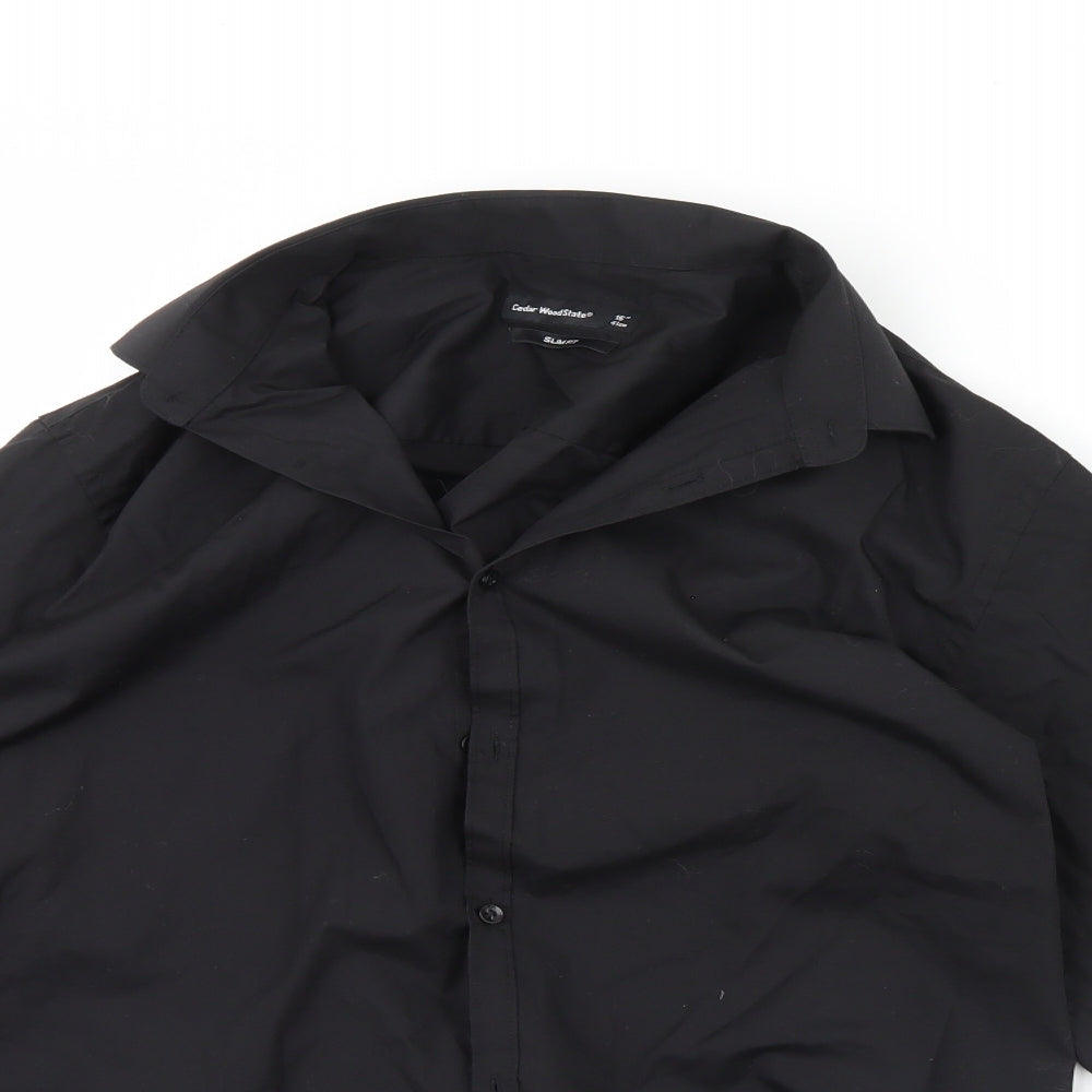 Cedar Wood State Mens Black    Dress Shirt Size 15