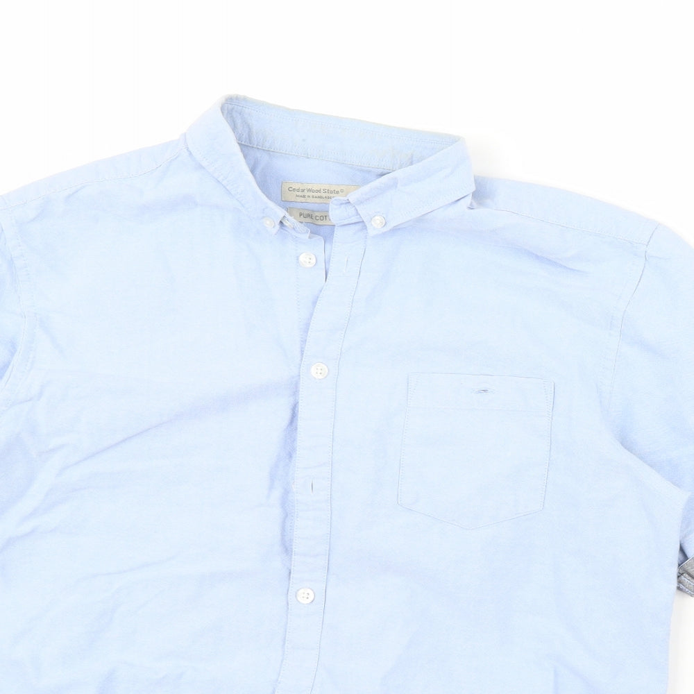 Cedar wo Mens Blue    Dress Shirt Size L