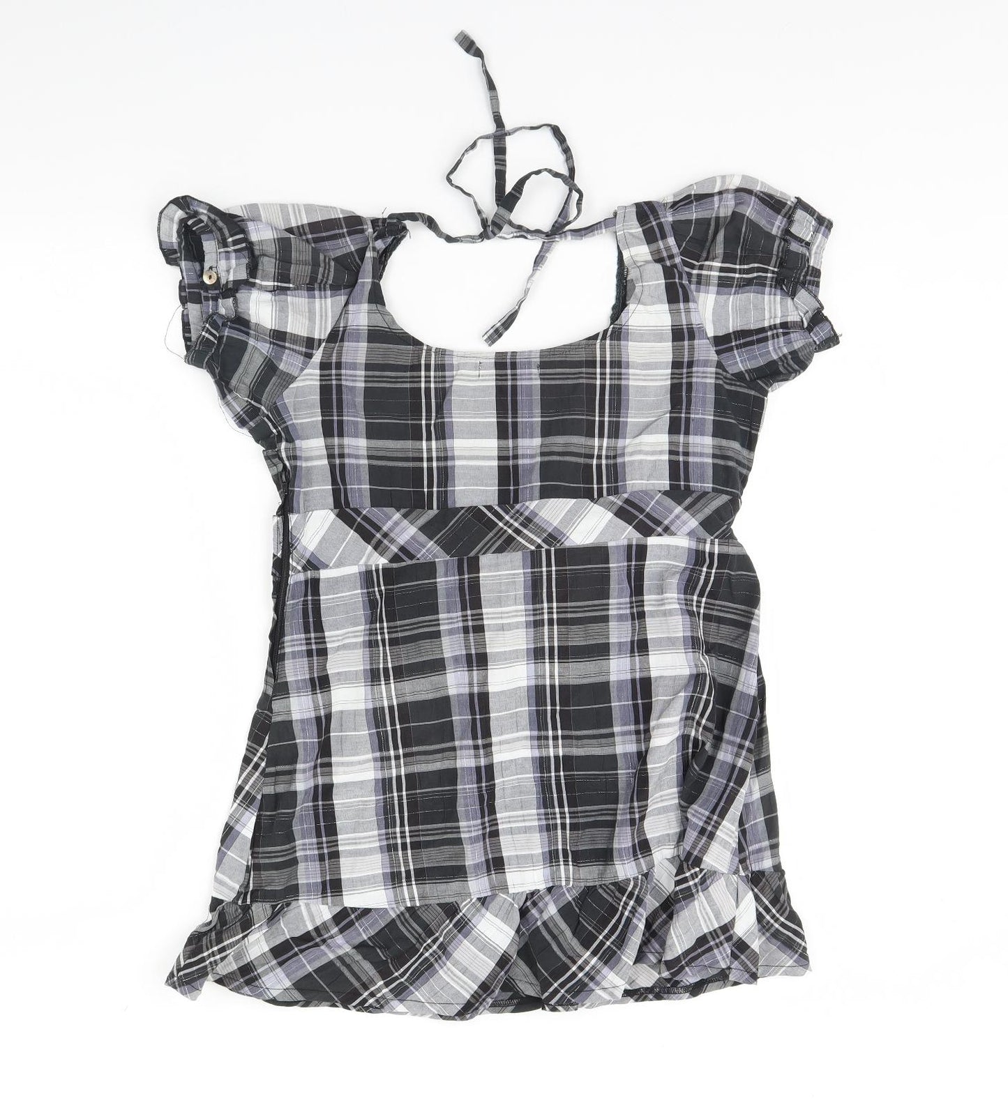 New York Laundry Womens Black Check  Basic Blouse Size 10